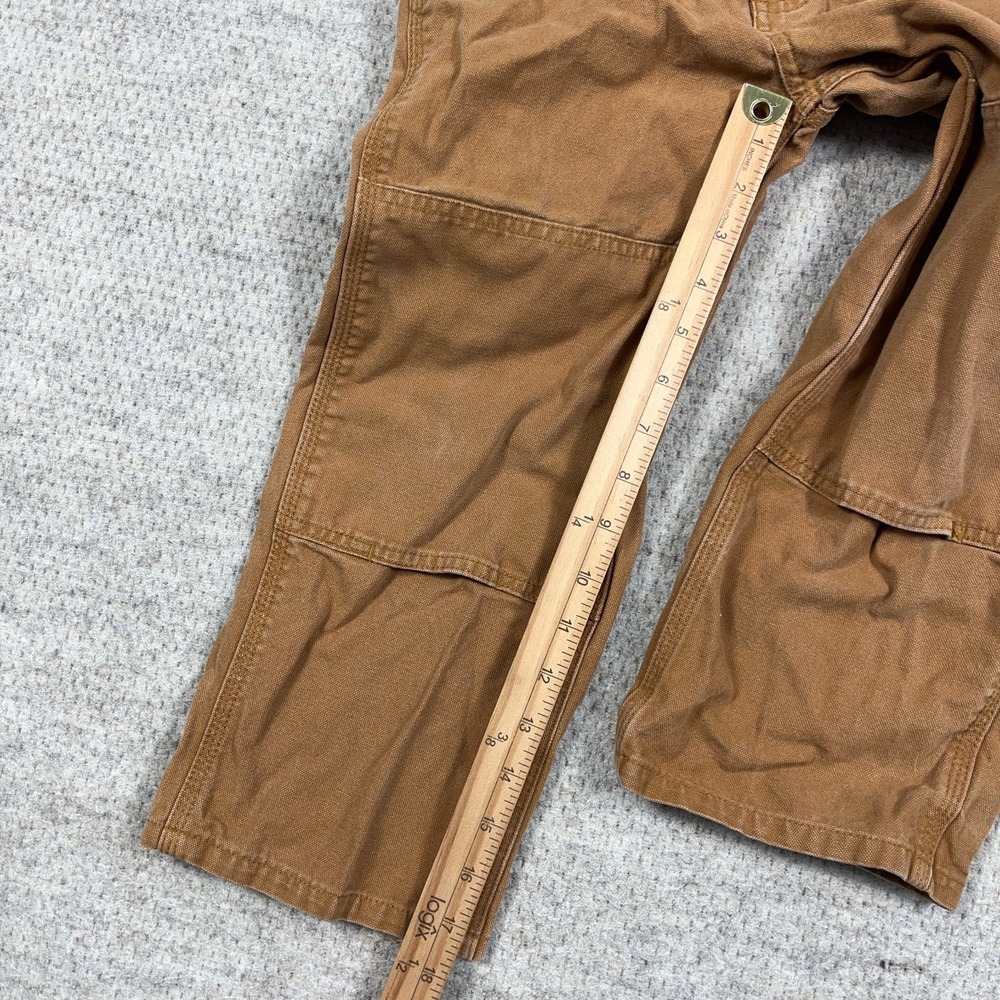 Carhartt Youth Bibs Overalls size 6 Brown Reinforced Double Knee Duck Canvas - Picture 8 of 14
